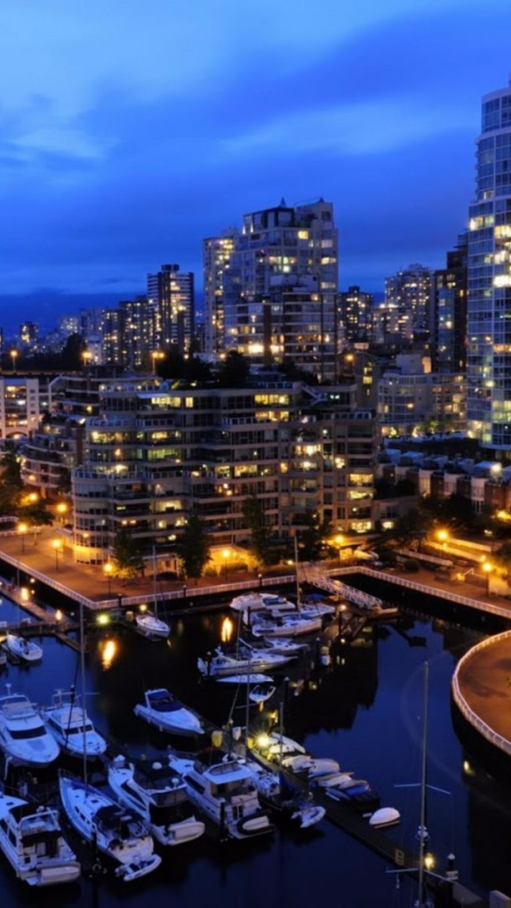 Обои Ванкувер, городской пейзаж, город, линия горизонта, городской район в разрешении 720x1280