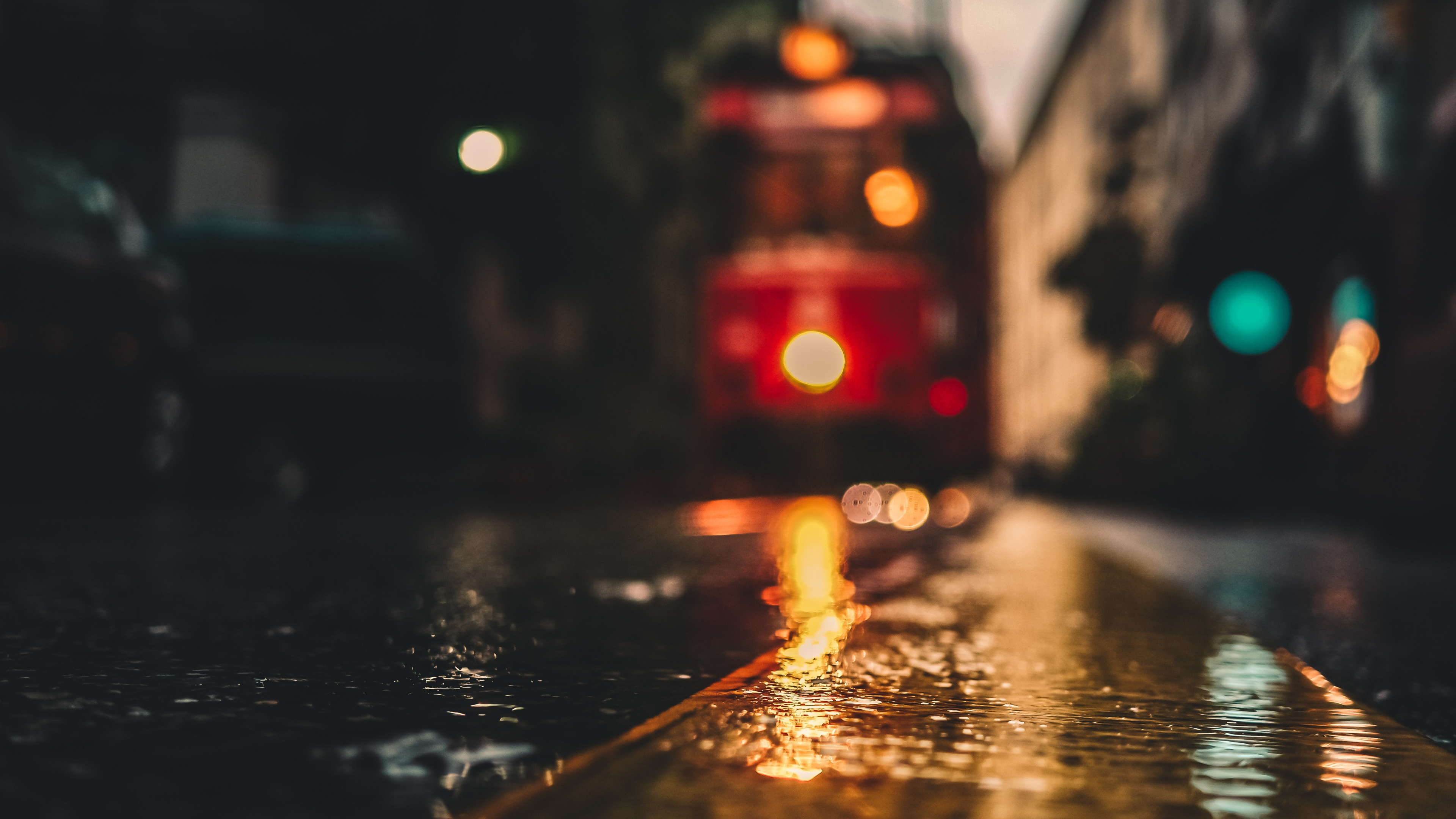 Обои освещение, вода, красный цвет, Ж -М боррозу Сьюдад, Apple Музыка в разрешении 3840x2160