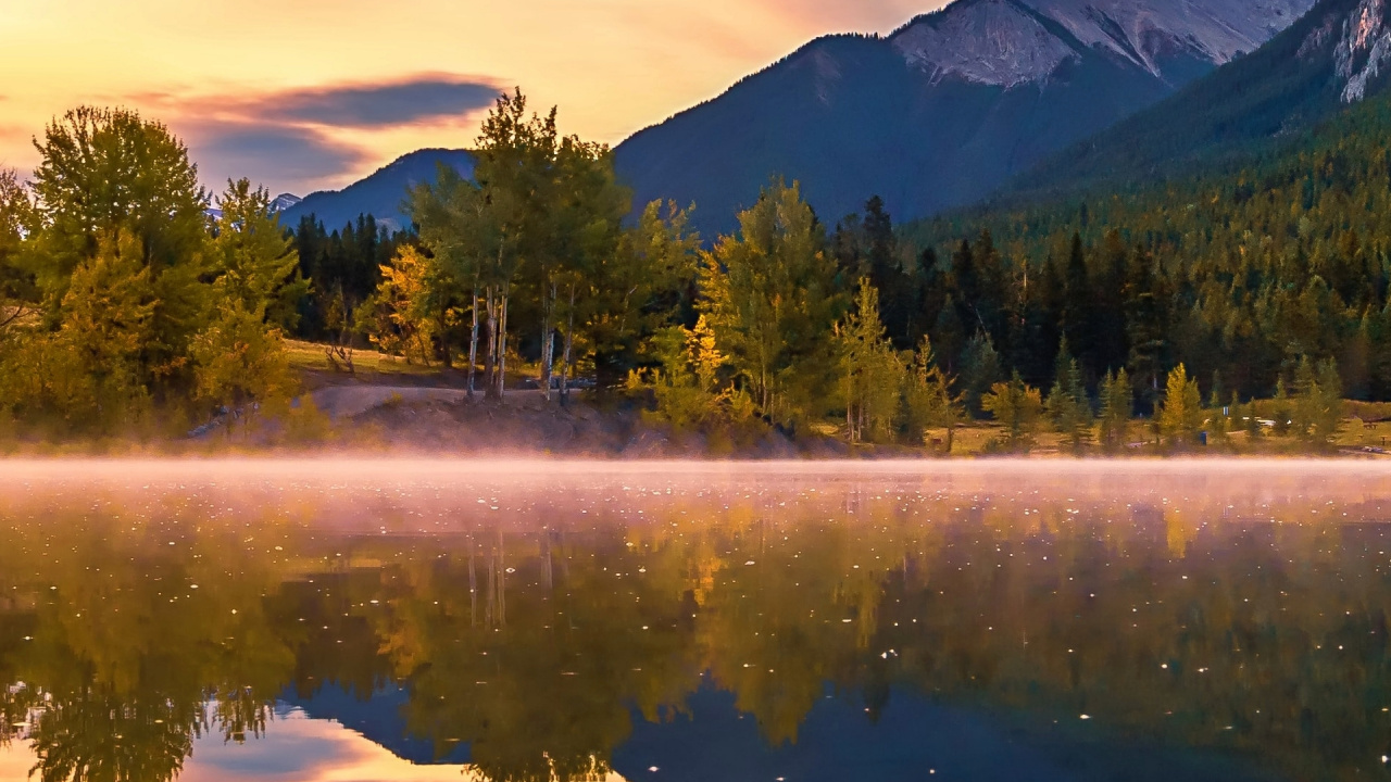 Обои отражение, пейзажи гор, природа, озерный край, гидроресурсы в разрешении 1280x720