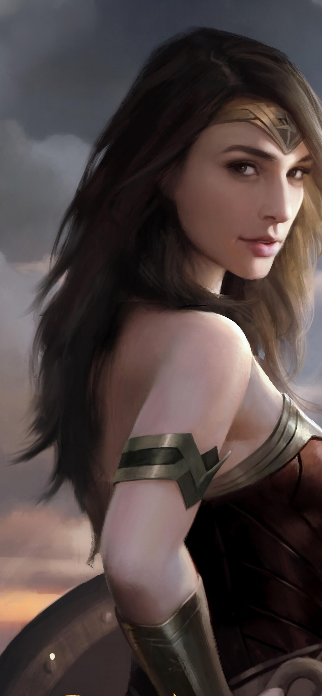 Обои чудоженщина, супергерой, арт, андроид, комиксы dc в разрешении 1242x2688