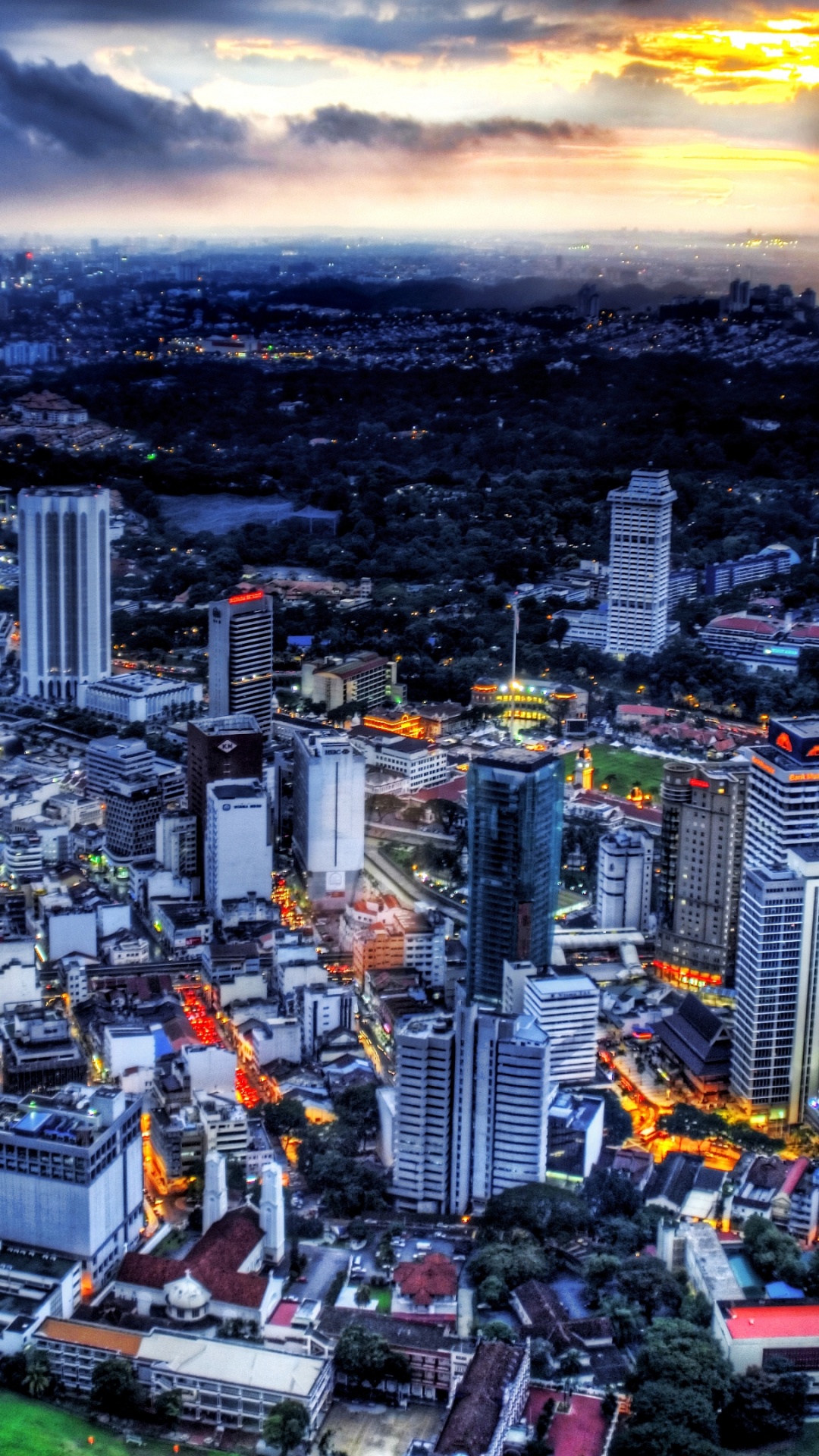 Обои Куала Лумпур, городской пейзаж, городской район, город, метрополия в разрешении 1080x1920