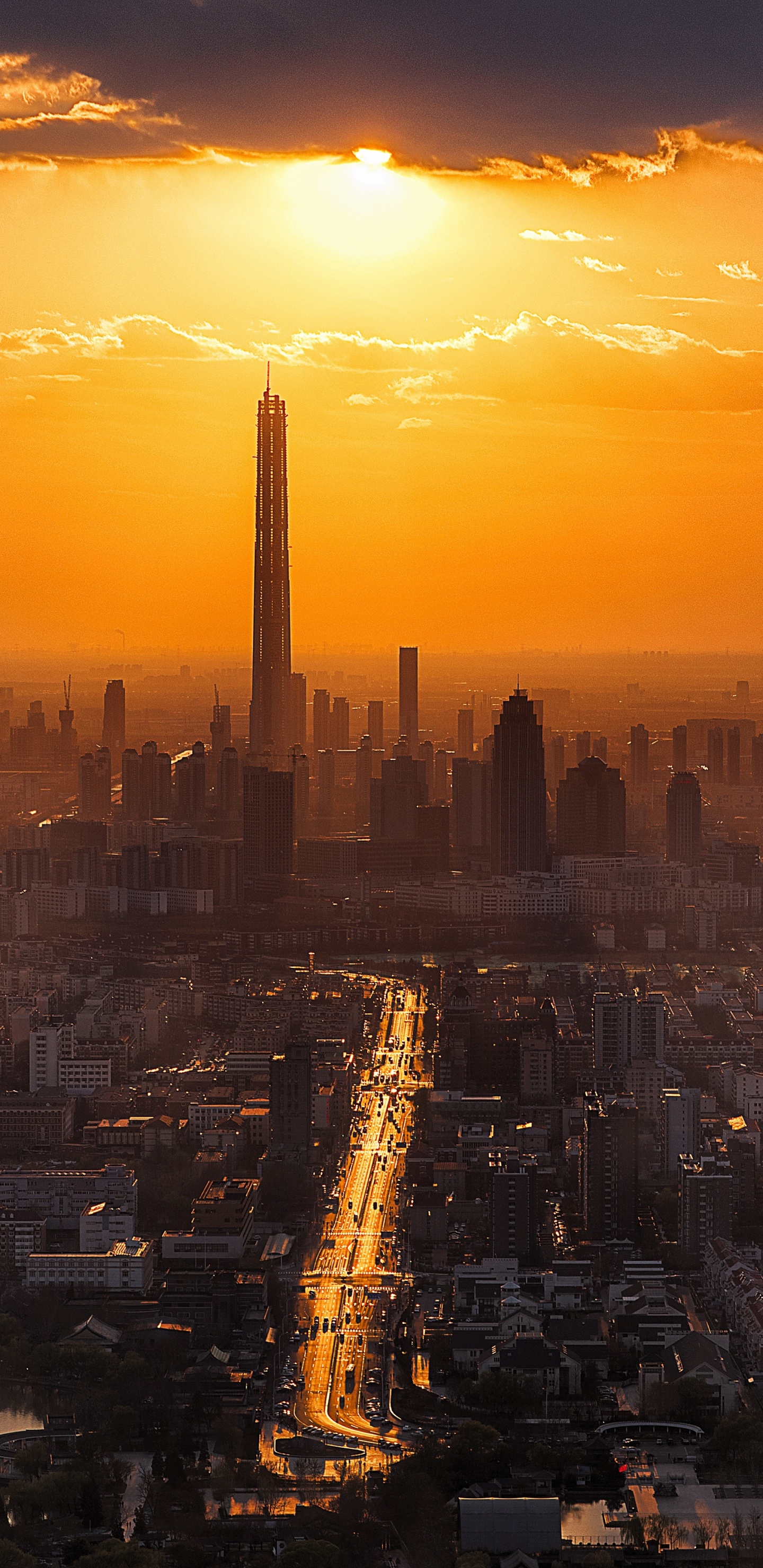Обои Тяньцзинь 2185510 1920, Тяньцзинь, городской пейзаж, город, небоскреб в разрешении 1440x2960