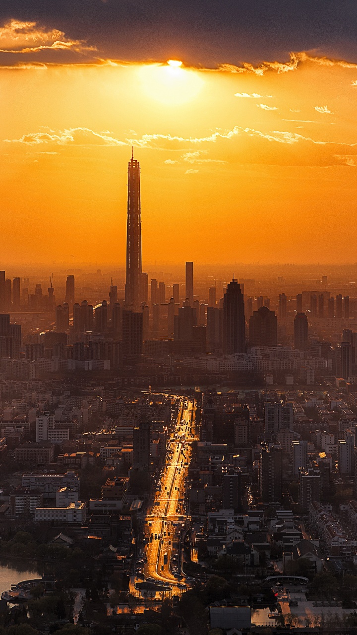 Обои Тяньцзинь 2185510 1920, Тяньцзинь, городской пейзаж, город, небоскреб в разрешении 720x1280