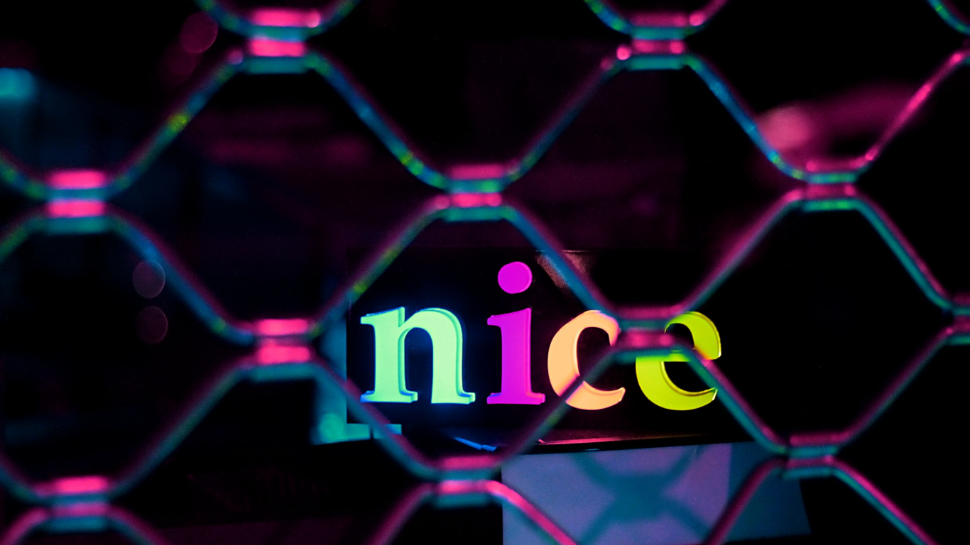 Обои пурпур, свет, неон, розовый, Визуальный эффект освещения в разрешении 1366x768