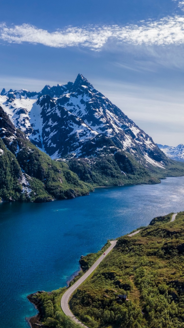 Обои Лофотен, облако, вода, гора, гидроресурсы в разрешении 720x1280