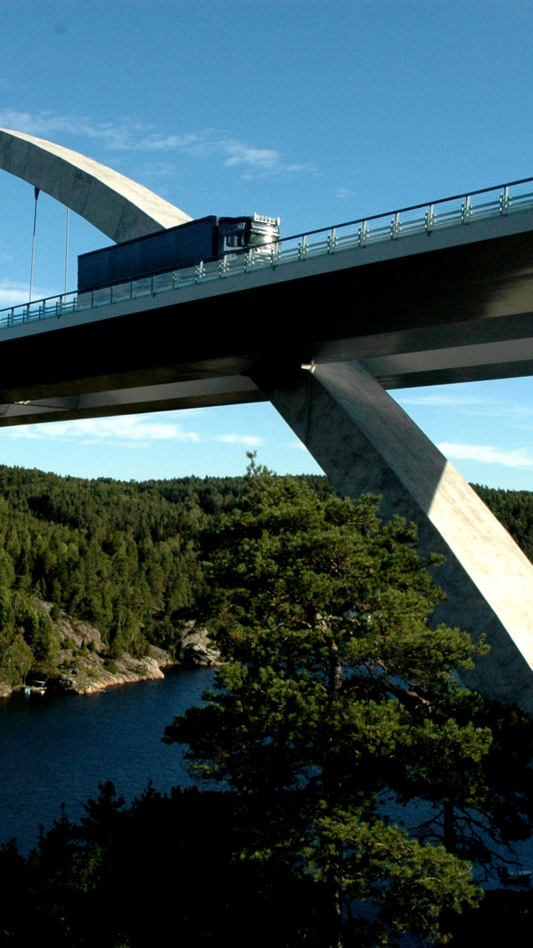 Обои Мост Svinesund, Svinesund, мост, арочный мостик, балочный мост в разрешении 750x1334