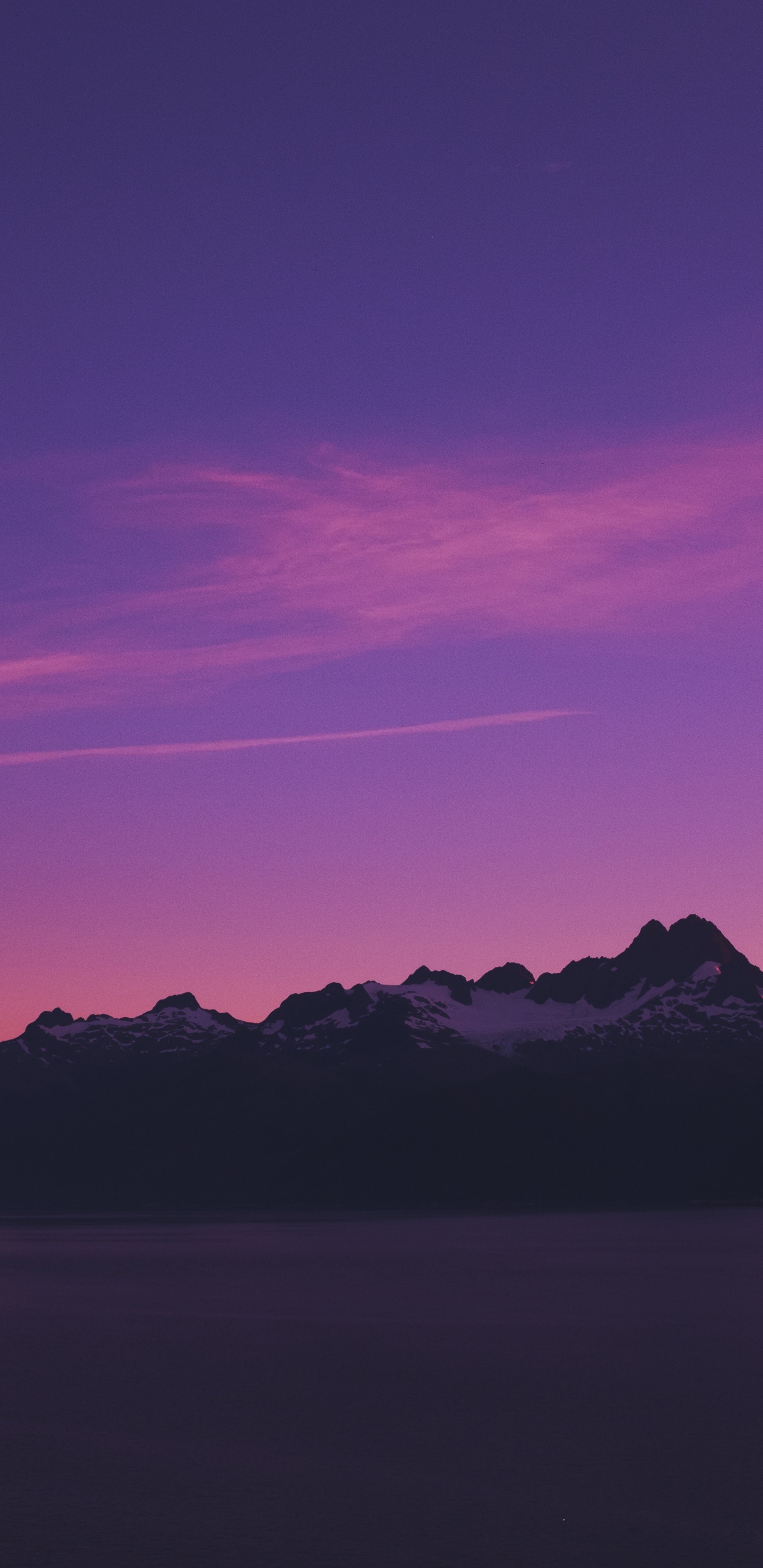 Обои пурпур, Фиолетовый, розовый, горизонт, синий в разрешении 1440x2960