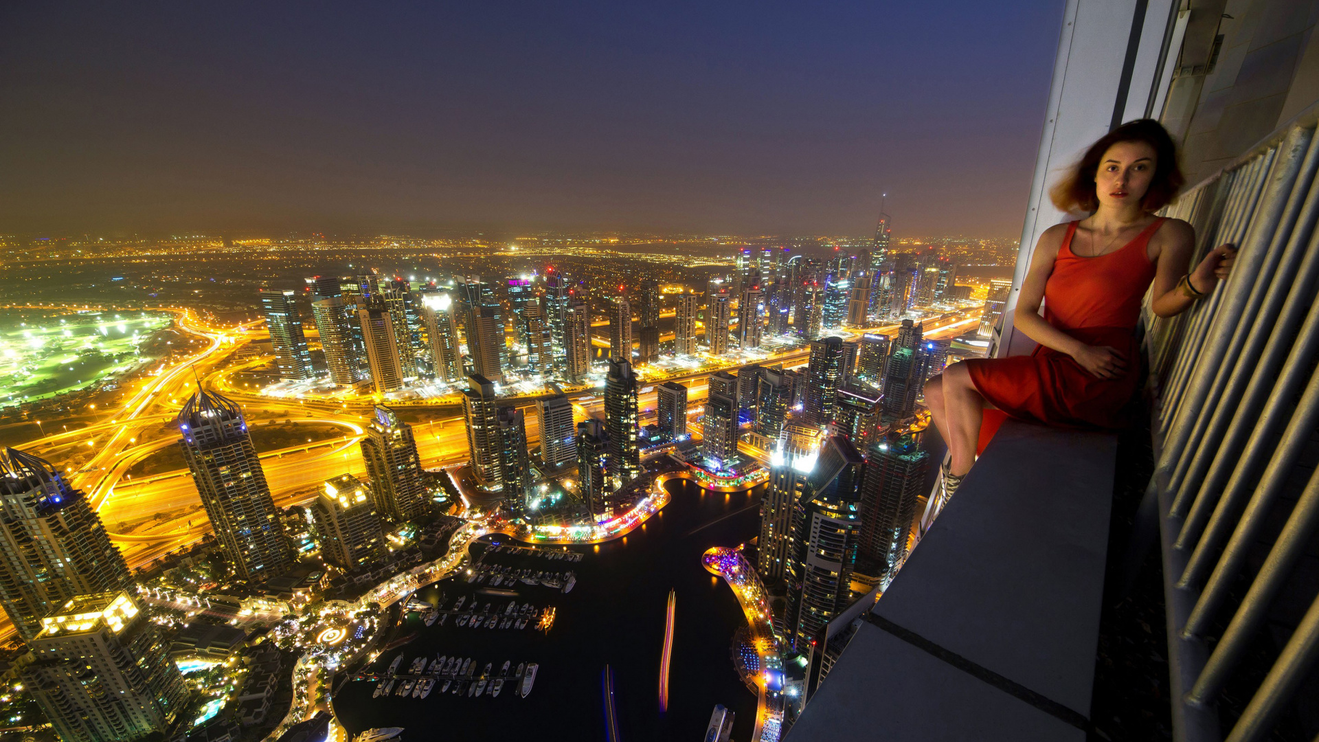 Обои селфи, небоскреб, городской район, городской пейзаж, город в разрешении 1920x1080