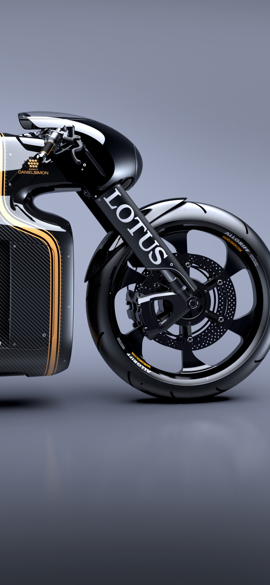 Обои Lotus Автомобилей, авто, Лотос C-01, Кафе рейсер, мотоцикл в разрешении 1125x2436