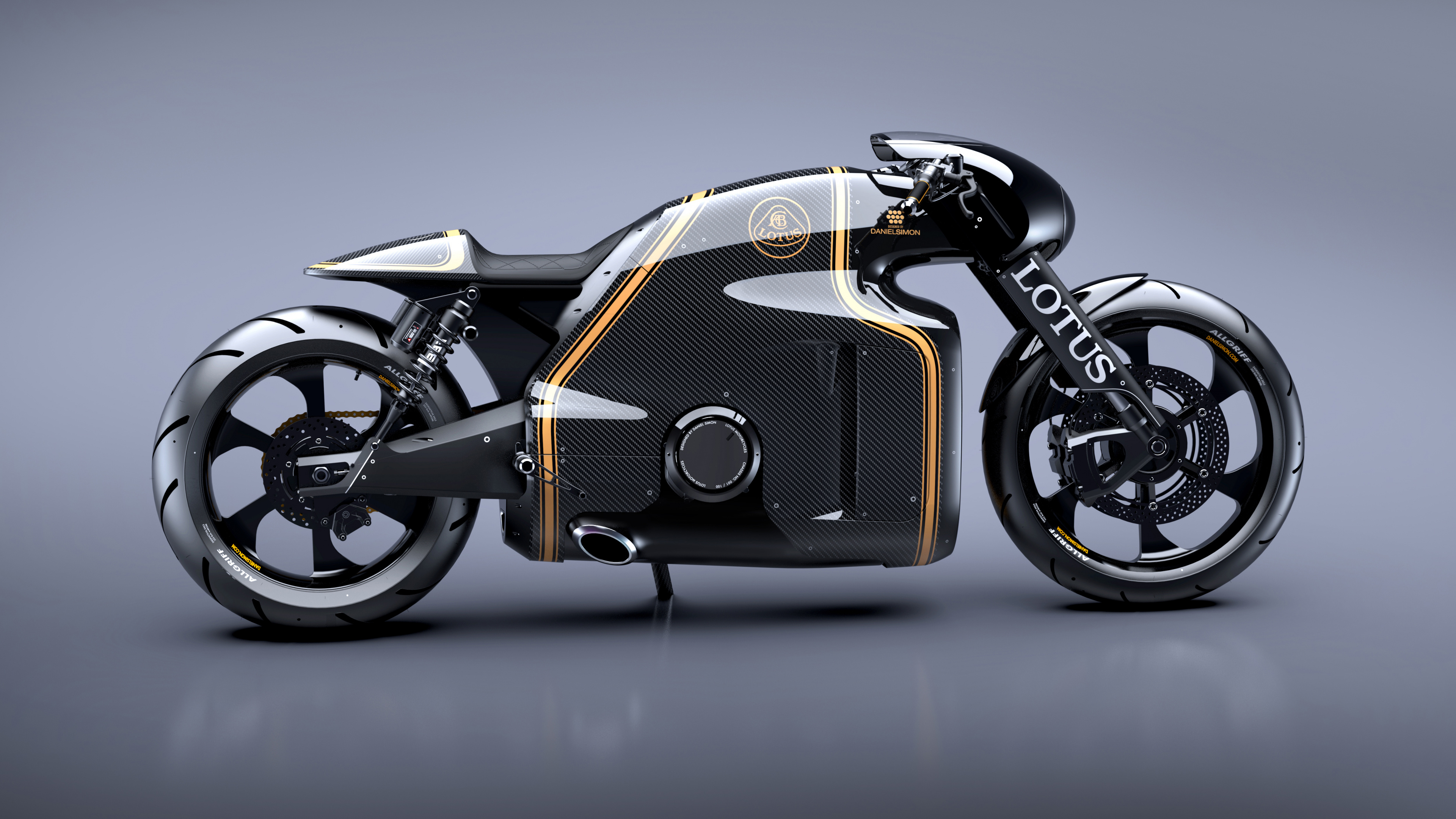 Обои Lotus Автомобилей, авто, Лотос C-01, Кафе рейсер, мотоцикл в разрешении 3840x2160