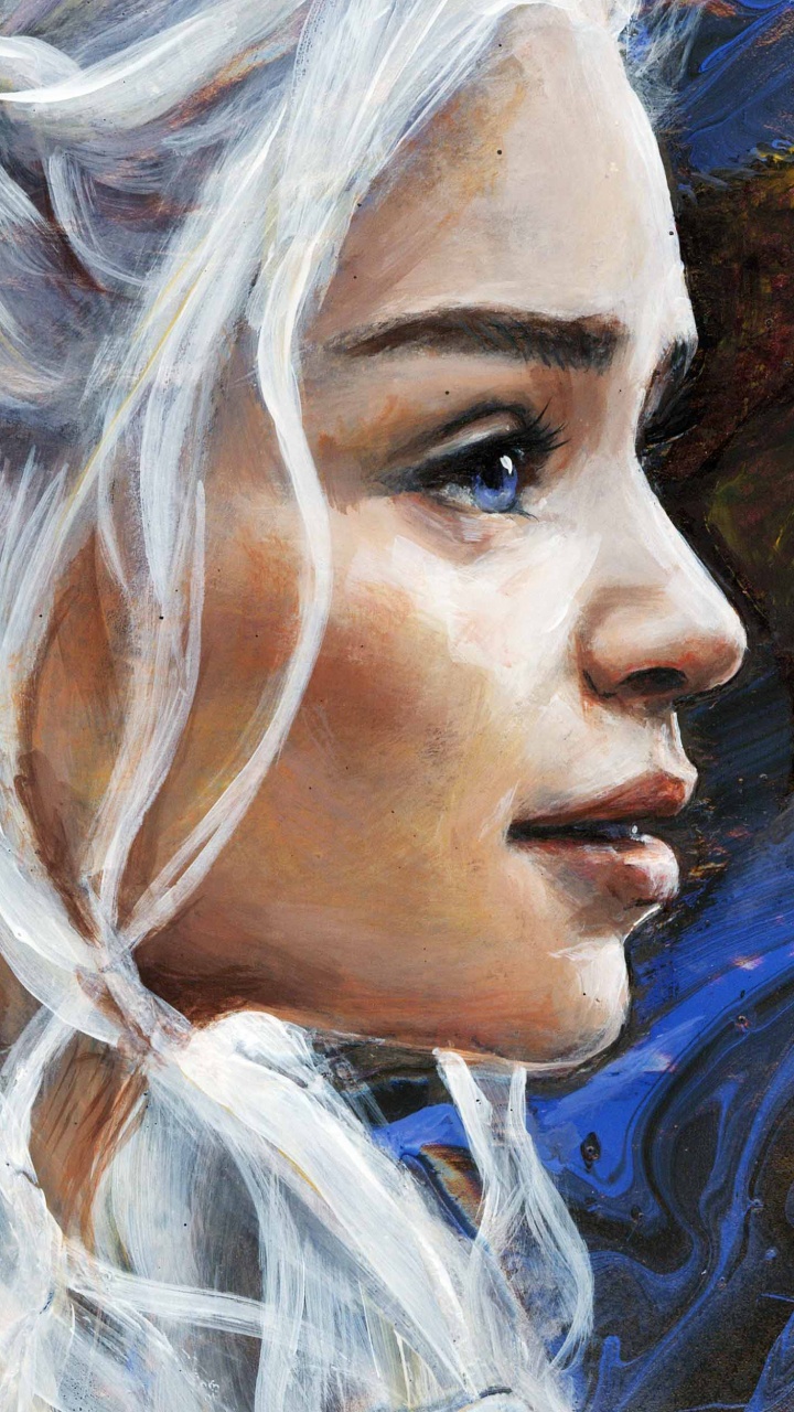 Обои живопись, дейенерис таргариен, Игра престолов, арт, портрет в разрешении 720x1280