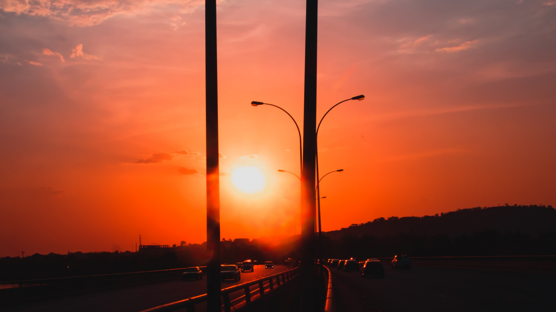 Обои закат, горизонт, восход солнца, послесвечение, облако в разрешении 1920x1080