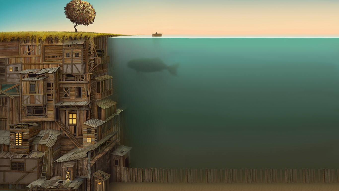 Обои море, подземные воды, подводный в разрешении 1366x768