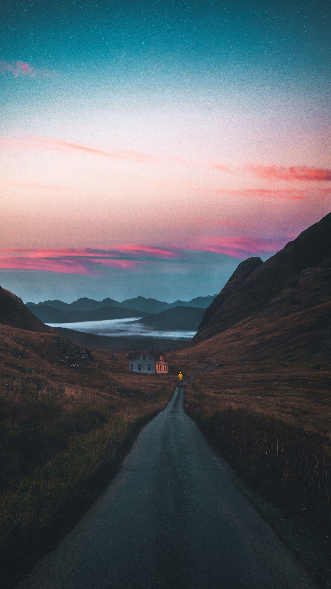 Обои природа, пейзаж, стена, живопись, облако в разрешении 1080x1920