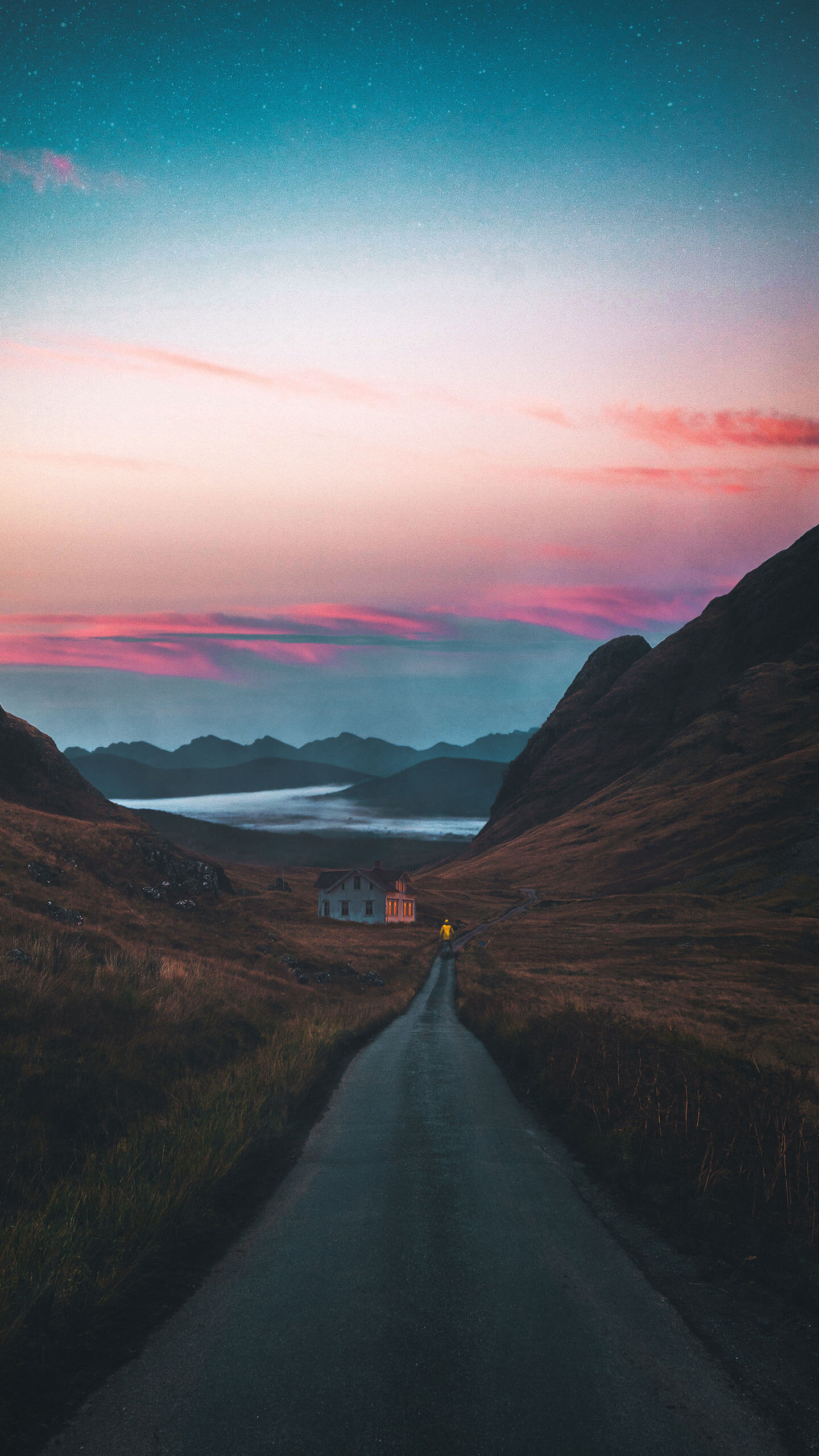 Обои природа, пейзаж, стена, живопись, облако в разрешении 1440x2560