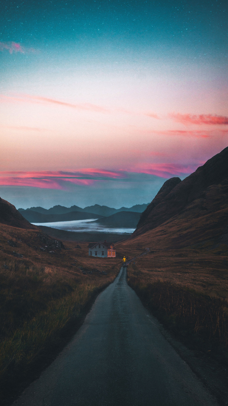 Обои природа, пейзаж, стена, живопись, облако в разрешении 750x1334