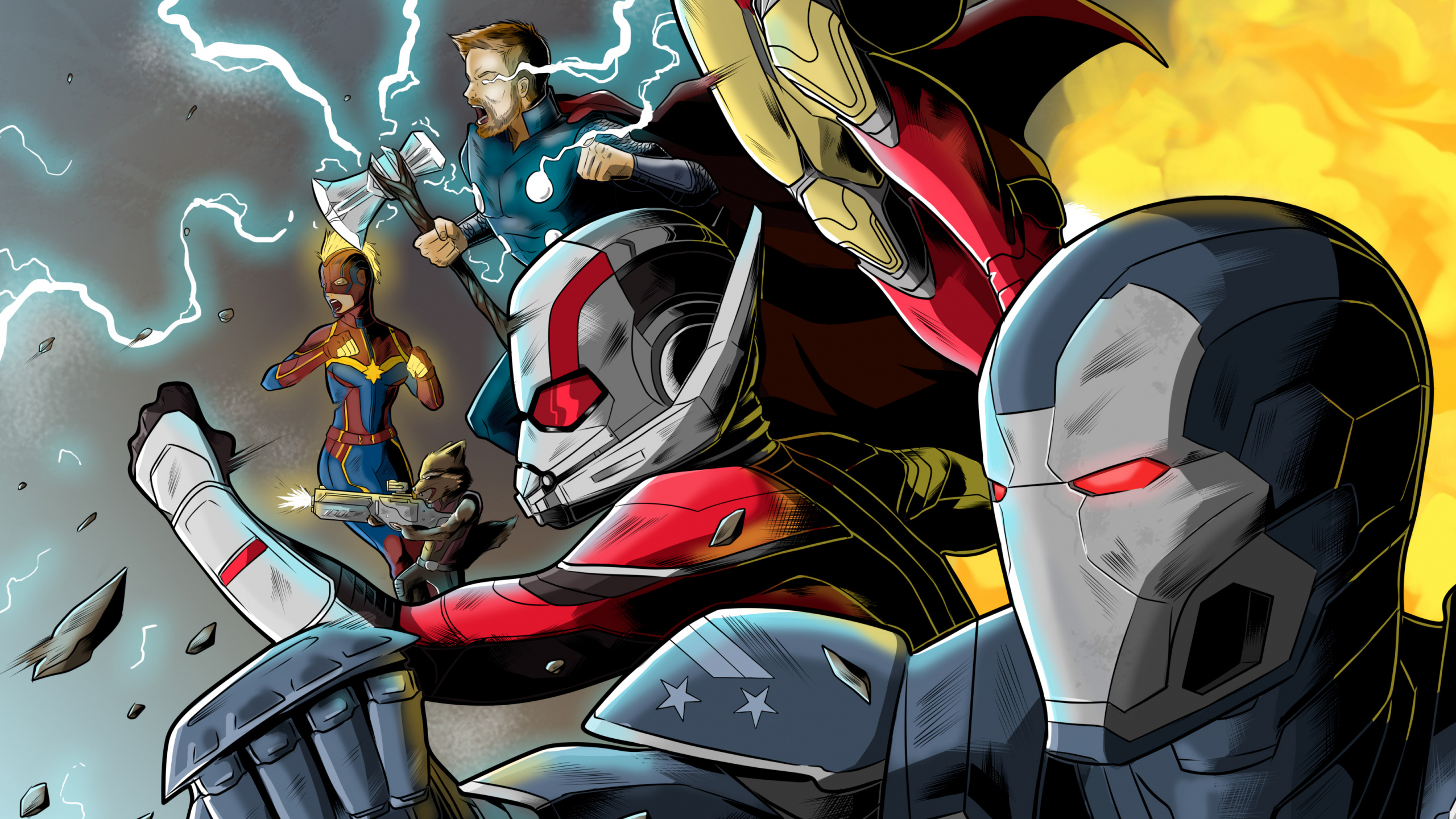 Обои Мстители Эндшпиль, супергерой, арт, marvel, комиксы в разрешении 2560x1440