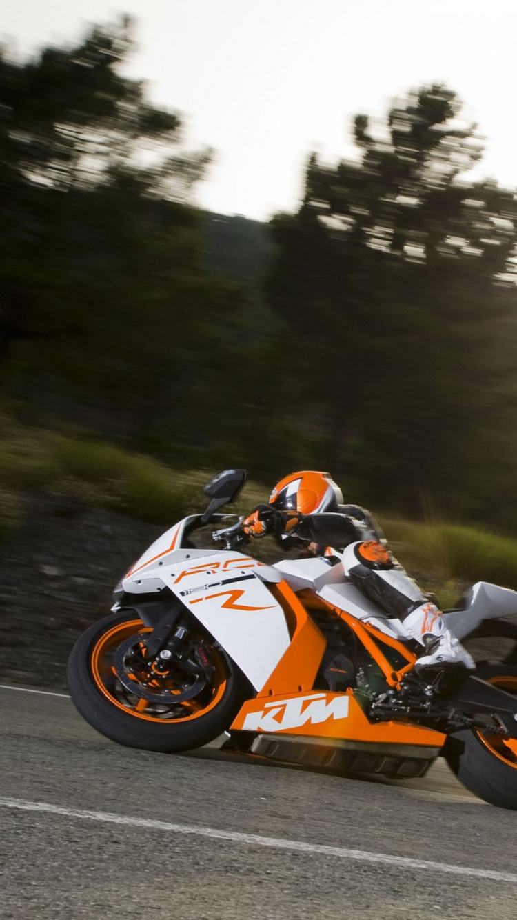 Обои КТМ, мотоцикл, мотоспорт, супербайк, автоспорт в разрешении 750x1334