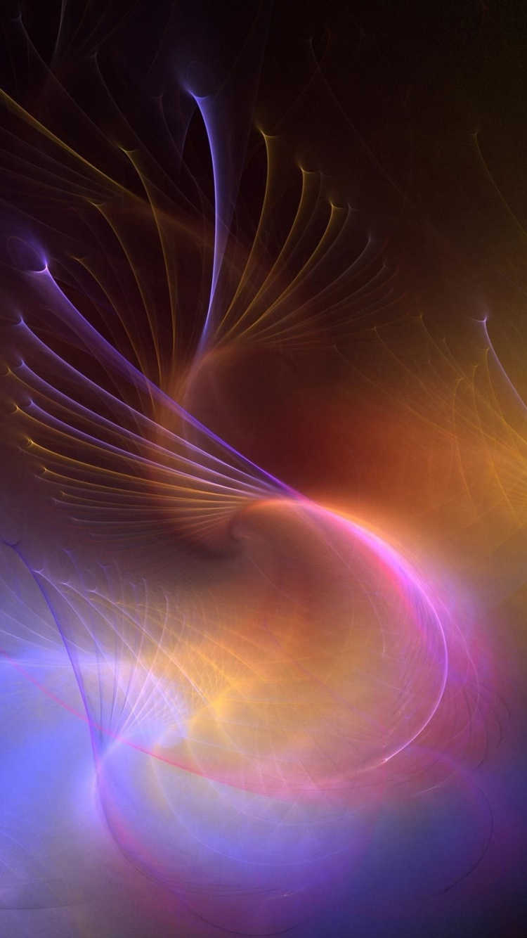 Обои пурпур, фрактальное искусство, свет, космос, специальные эффекты в разрешении 750x1334