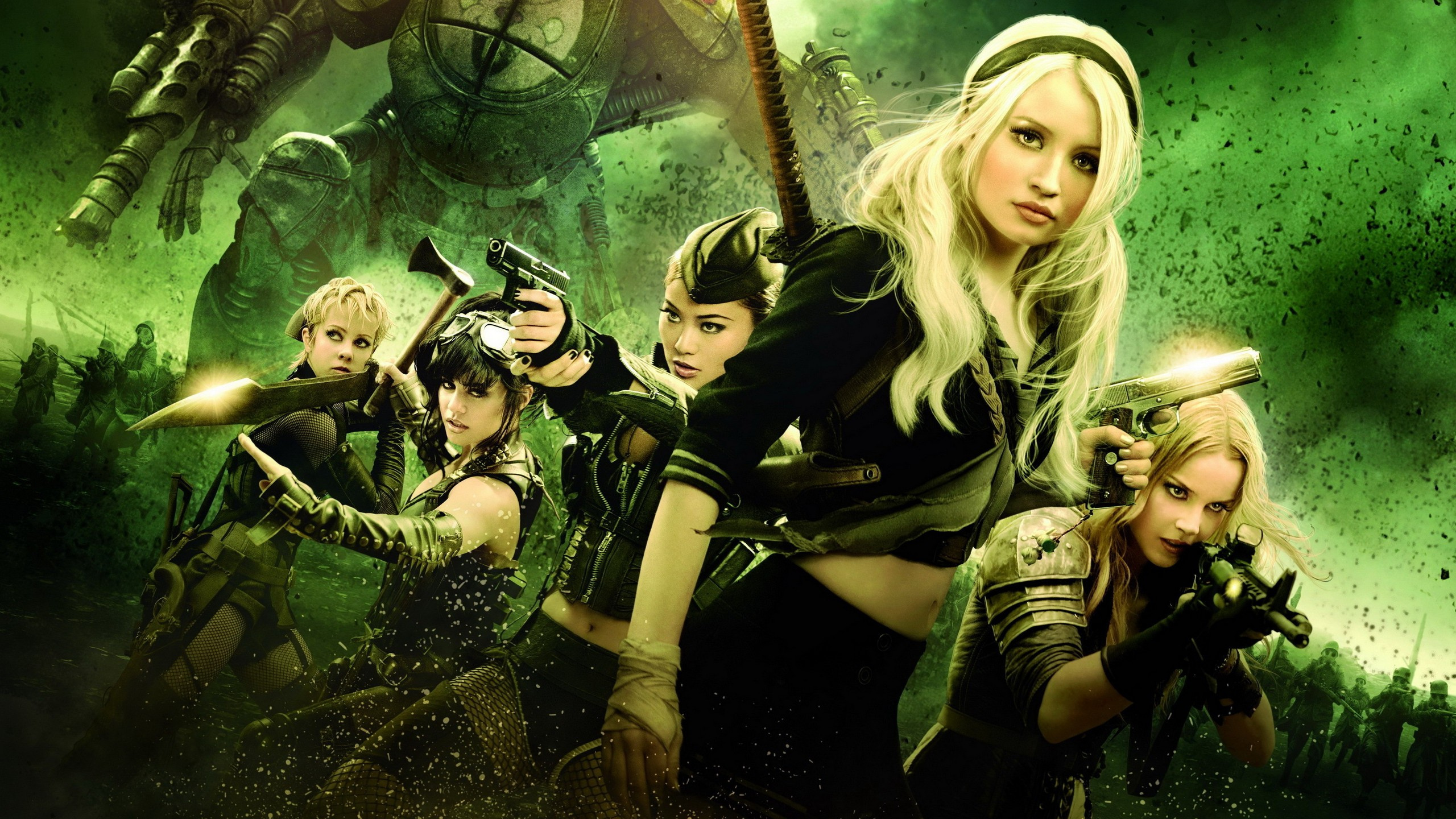 Обои Эмили Браунинг, Эбби Корниш, оплеуха, джунгли, дерево в разрешении 2560x1440