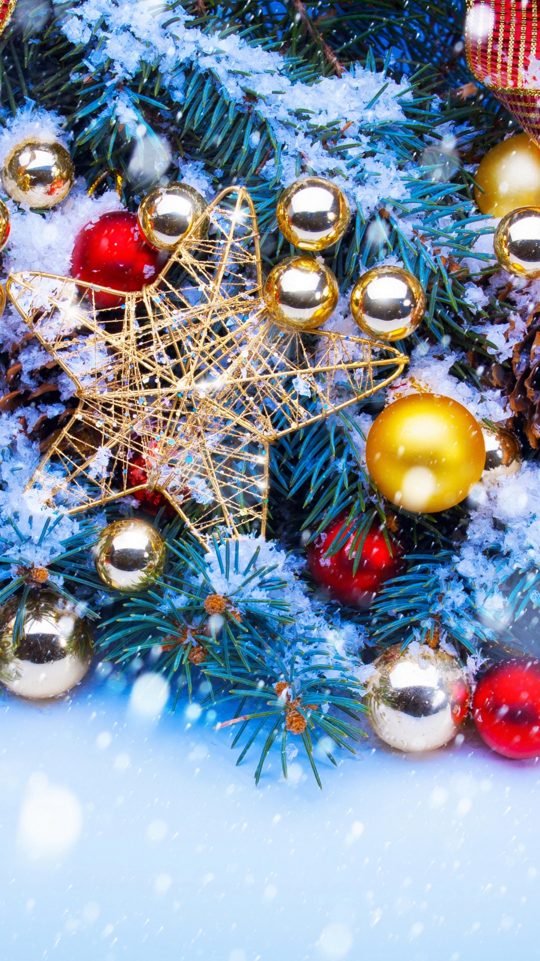 Обои Рождественский день, рождественский орнамент, Рождественские украшения, Рождество, дерево в разрешении 1080x1920