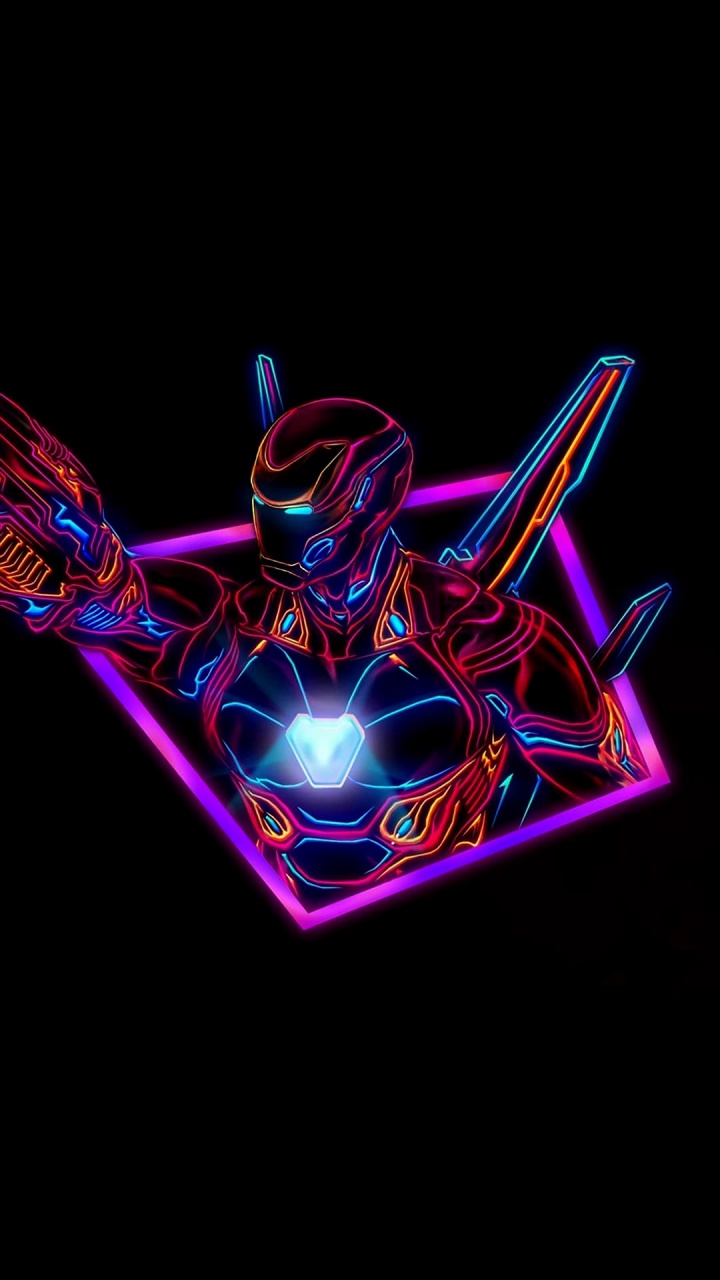 Обои Визуальный эффект освещения, Железный человек, комиксы Марвел, графический дизайн, супергерой в разрешении 720x1280