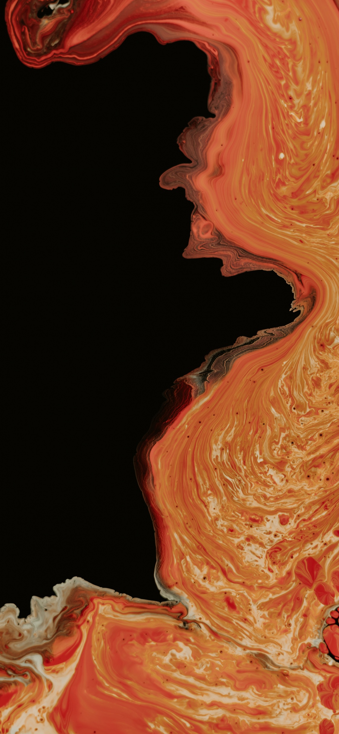 Обои арт, иллюстрация, персик, абстрактное искусство, живопись в разрешении 1125x2436