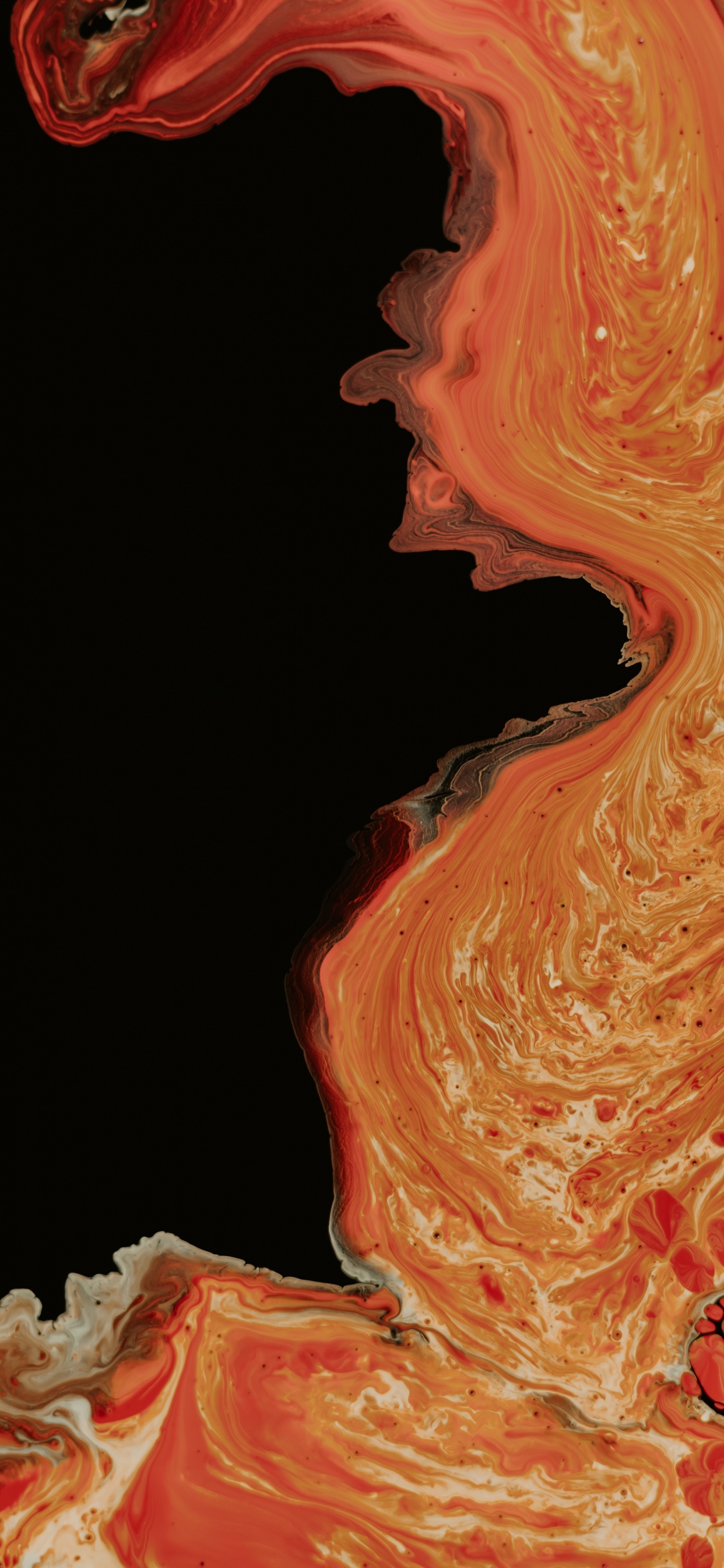 Обои арт, иллюстрация, персик, абстрактное искусство, живопись в разрешении 1242x2688