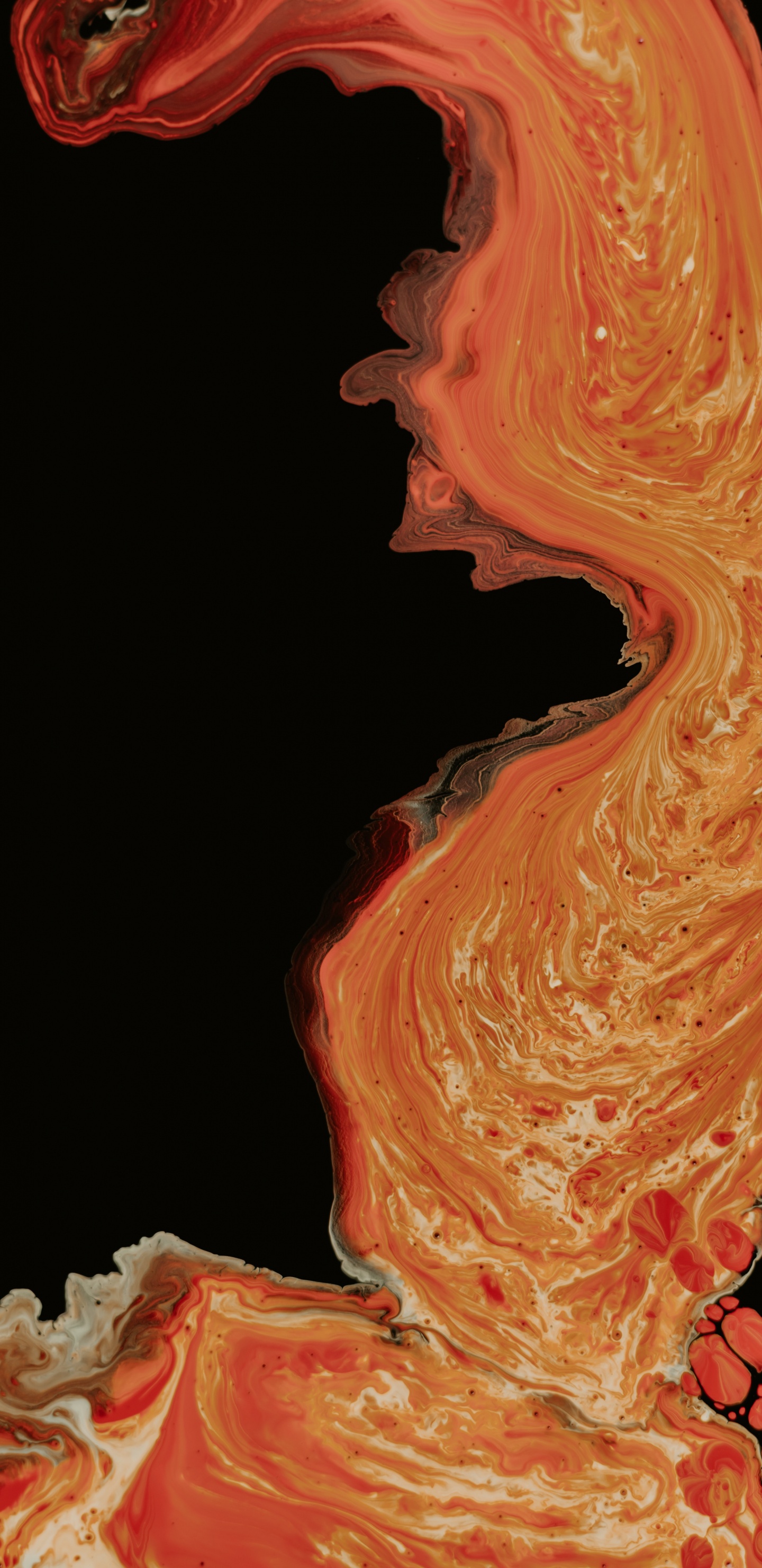 Обои арт, иллюстрация, персик, абстрактное искусство, живопись в разрешении 1440x2960