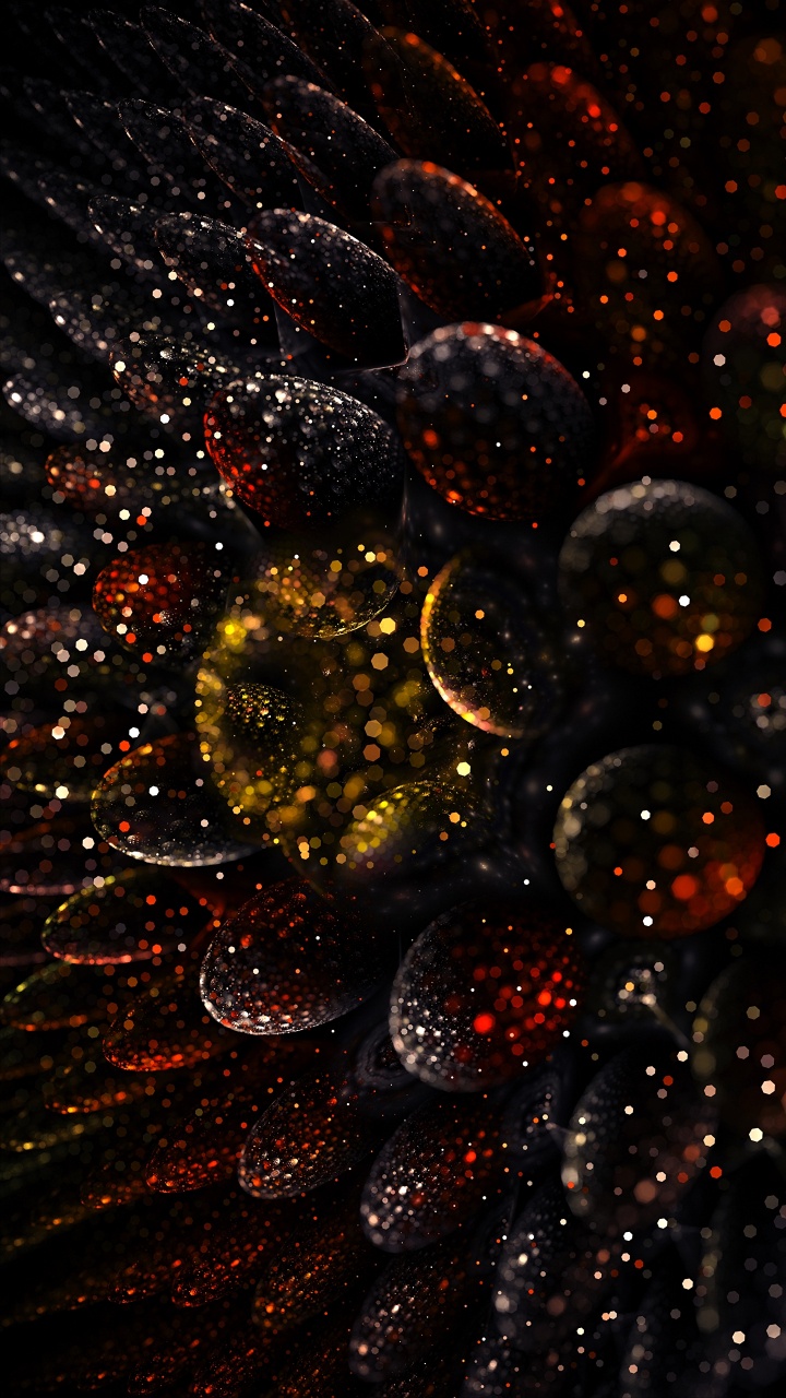 Обои фрактал, фрактальное искусство, растение, космос, ночь в разрешении 720x1280