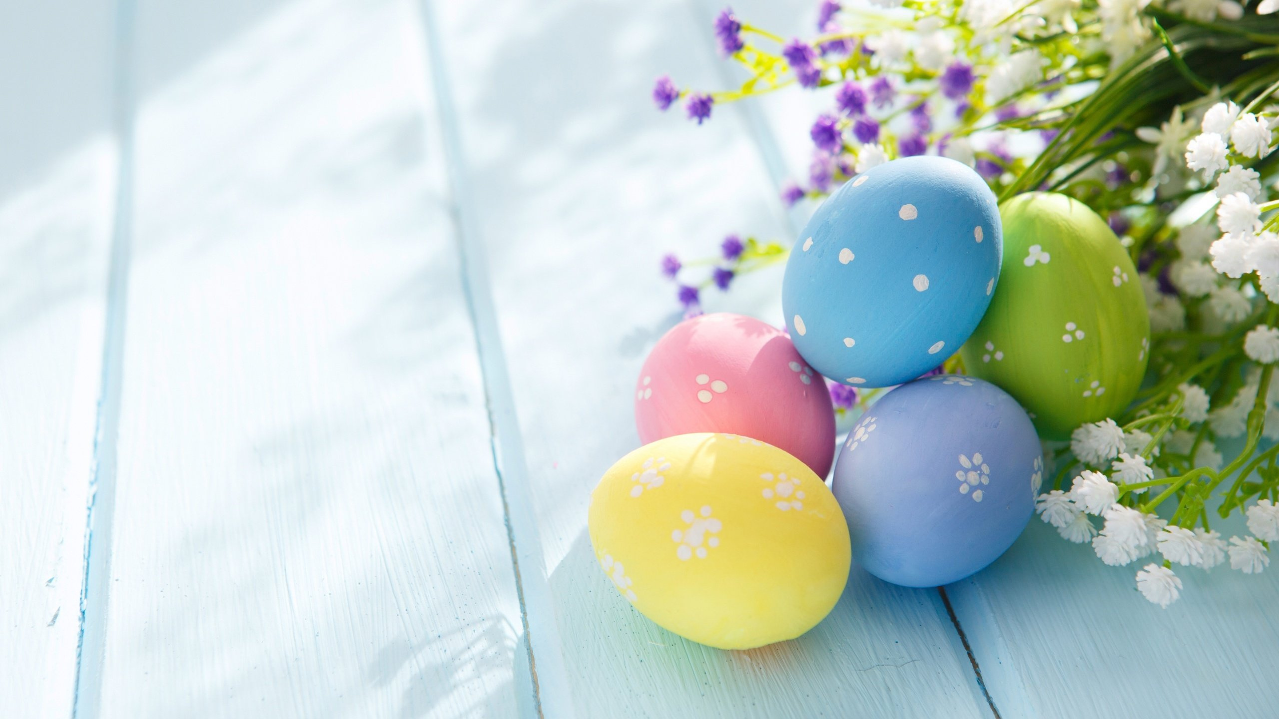 Обои пасхальное яйцо, праздник, пасха, пища, кулич в разрешении 2560x1440