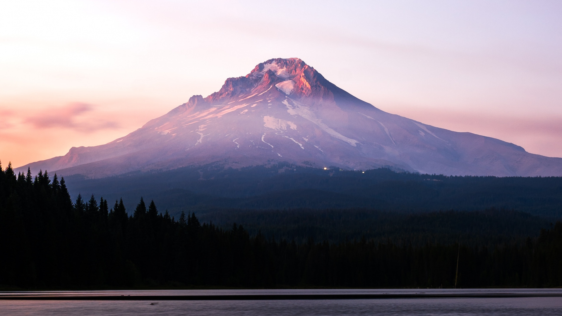 Обои пейзажи гор, гора, природа, горный рельеф, отражение в разрешении 1920x1080