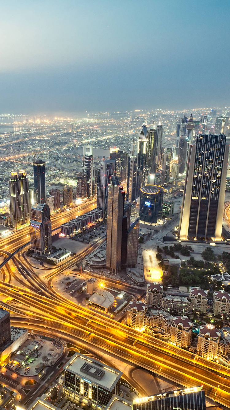 Обои Бурдж Халифа, городской пейзаж, городской район, город, метрополия в разрешении 750x1334