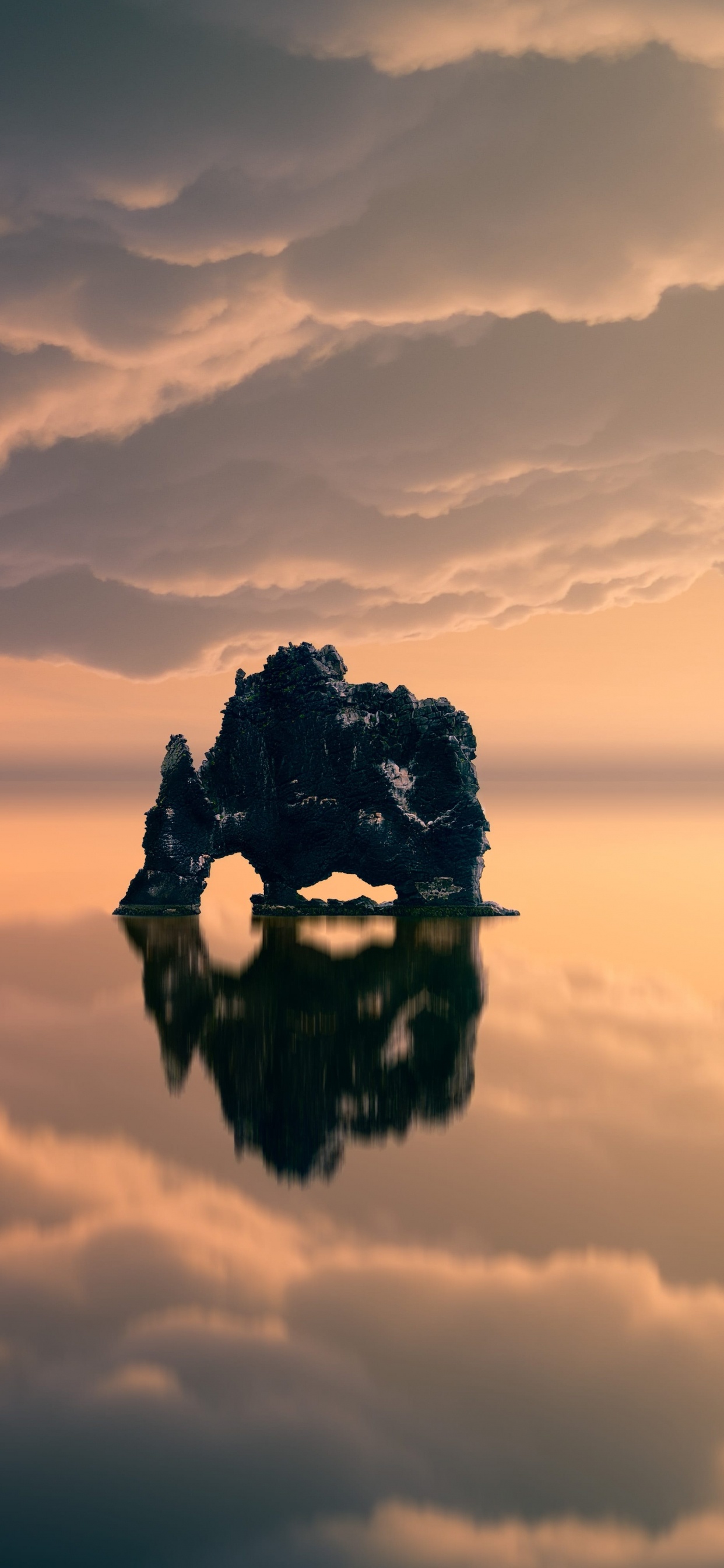 Обои закат, облако, атмосфера, спокойный, горизонт в разрешении 1242x2688