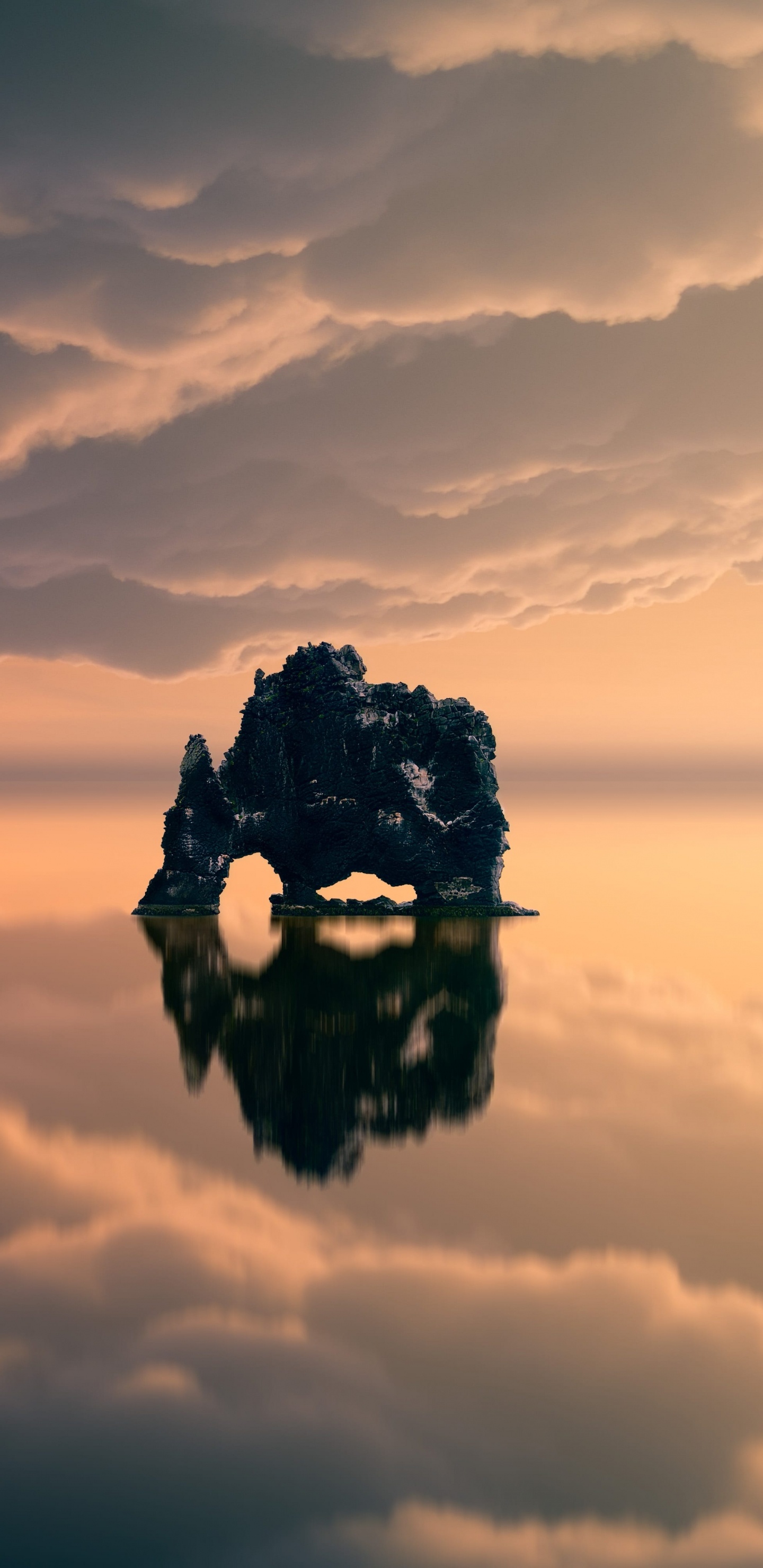 Обои закат, облако, атмосфера, спокойный, горизонт в разрешении 1440x2960