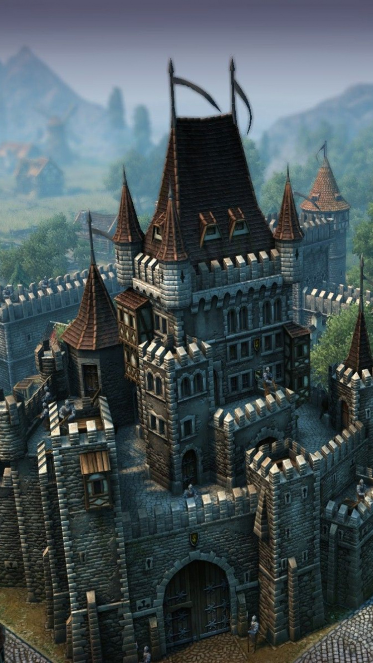 Обои замок, Замок Эльц, ориентир, средневековая архитектура, средневековые замки фэнтези в разрешении 750x1334