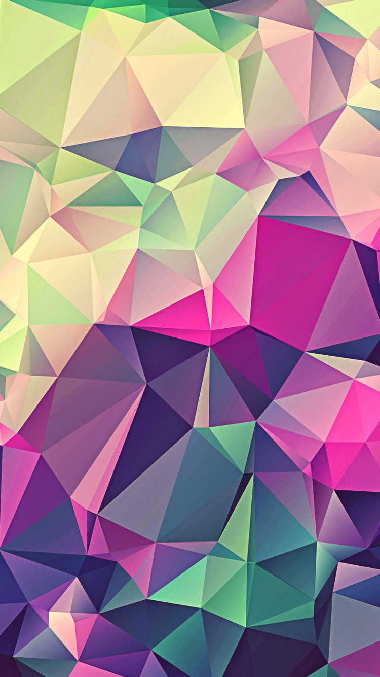 Обои Низкий поли, узор, пурпур, треугольник, Фиолетовый в разрешении 750x1334