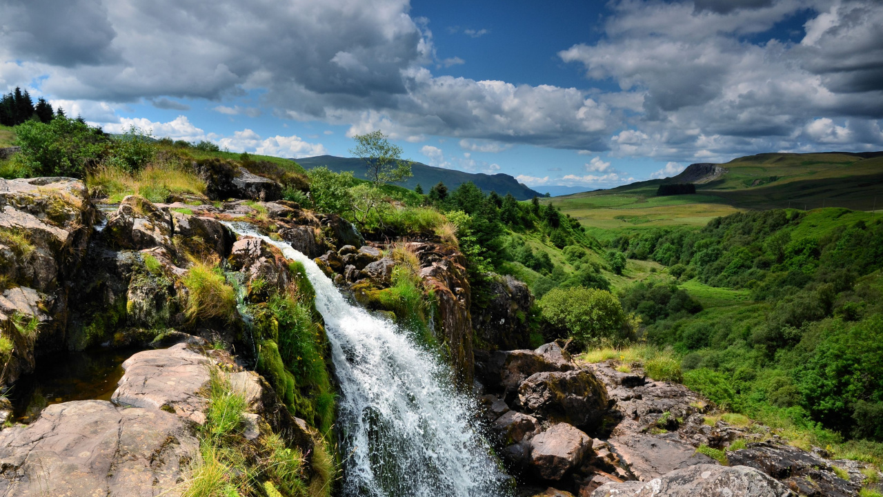 Обои природа, Лу Финтри, водопад, водоток, природный заповедник в разрешении 1280x720