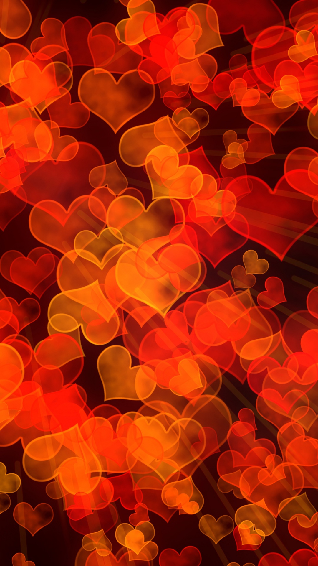 Обои Апельсин, сердце, желтый, лепесток, векторная графика в разрешении 1080x1920