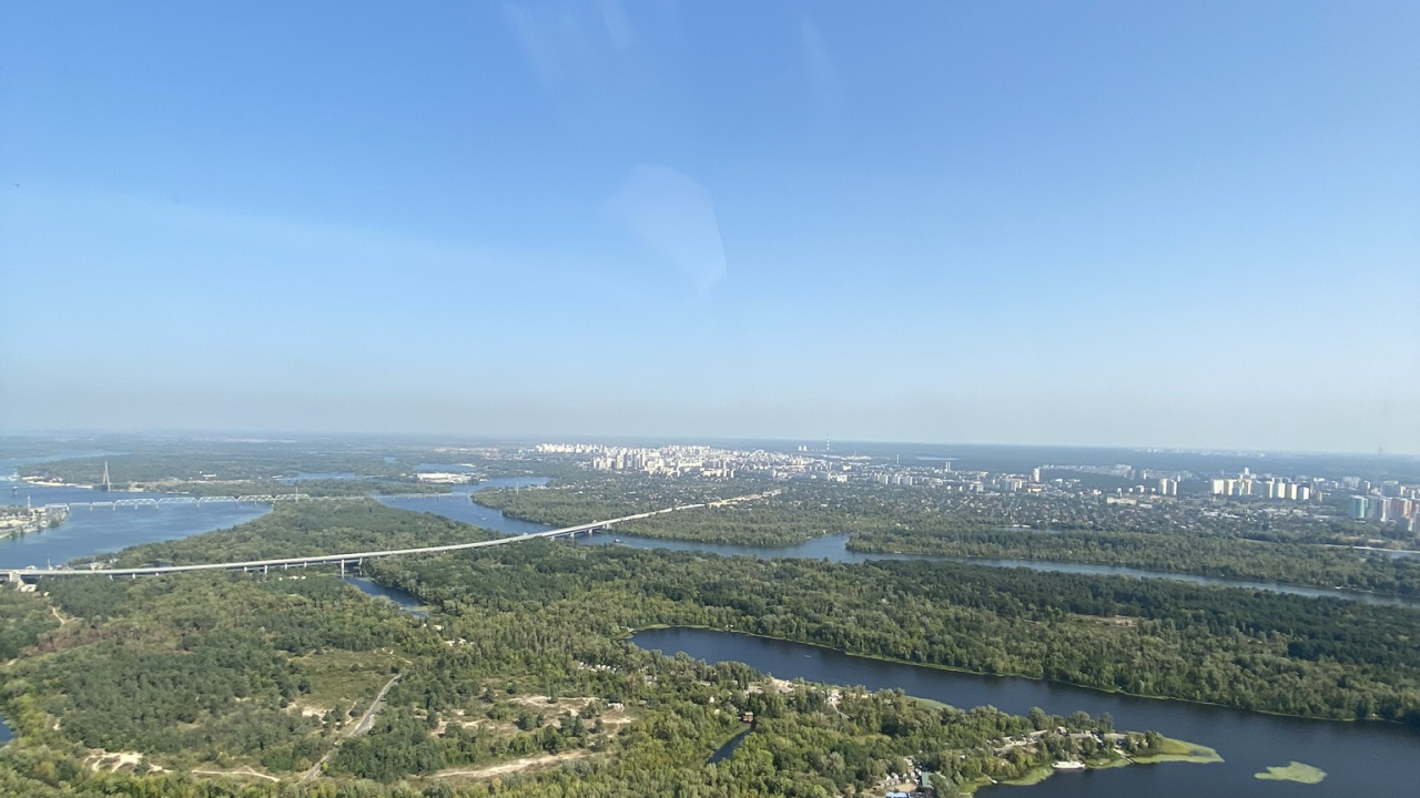 Обои с высоты птичьего полета, равнина, горизонт, пойма, вход в разрешении 1280x720