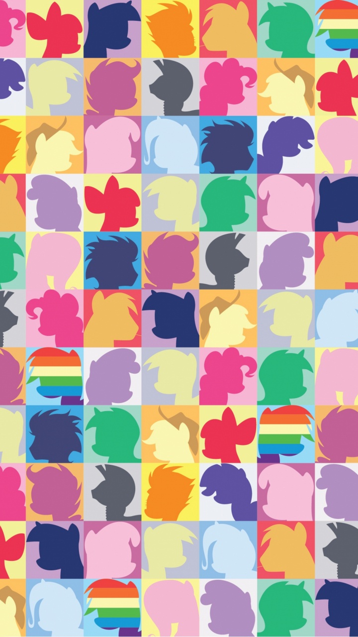 Обои твайлайт спаркл, Пинки пай, Радуга Дэш, узор, линия в разрешении 720x1280