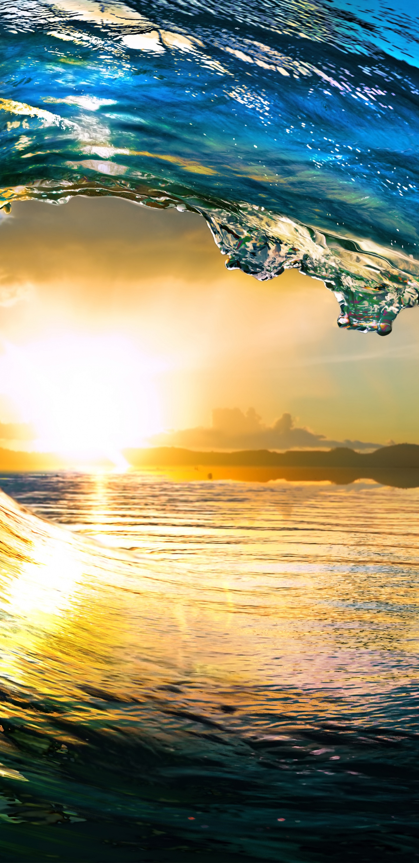 Обои ветровая волна, волна, природа, море, вода в разрешении 1440x2960