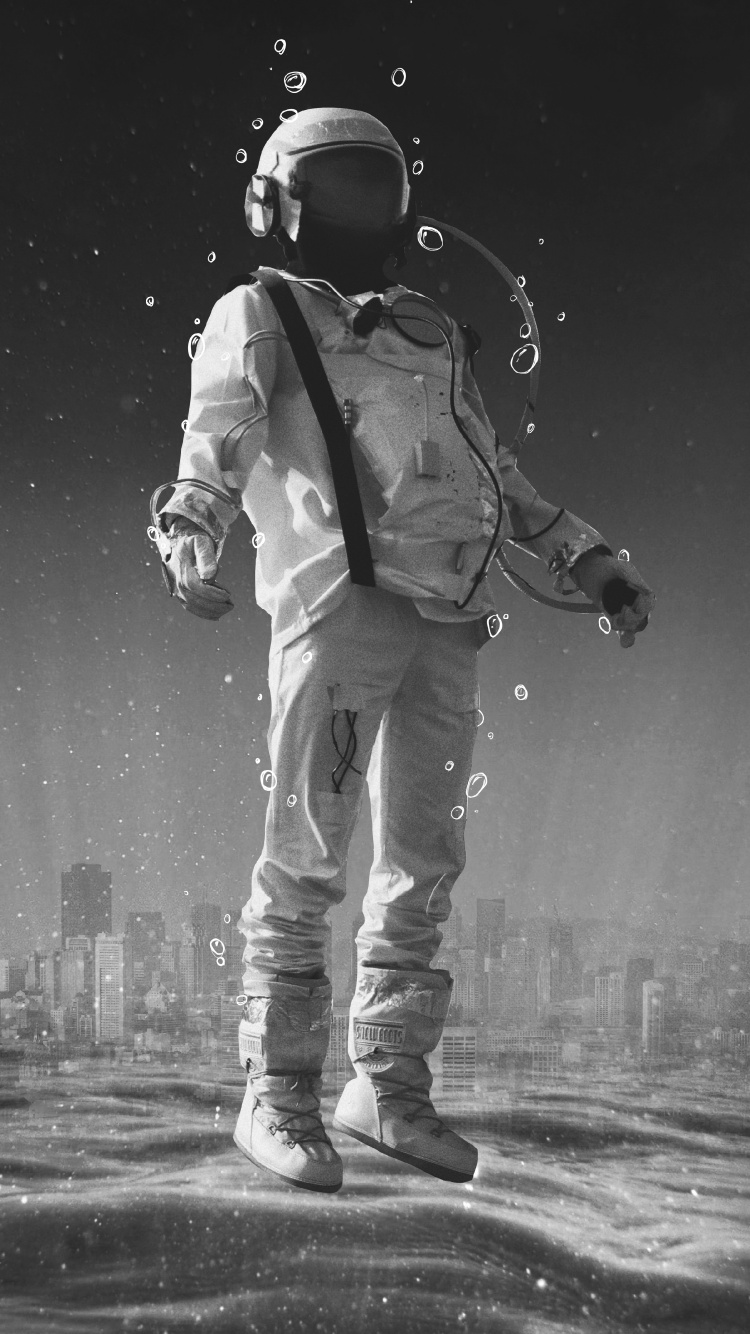 Обои яблоко, белые, человек, черный, освещение в разрешении 750x1334