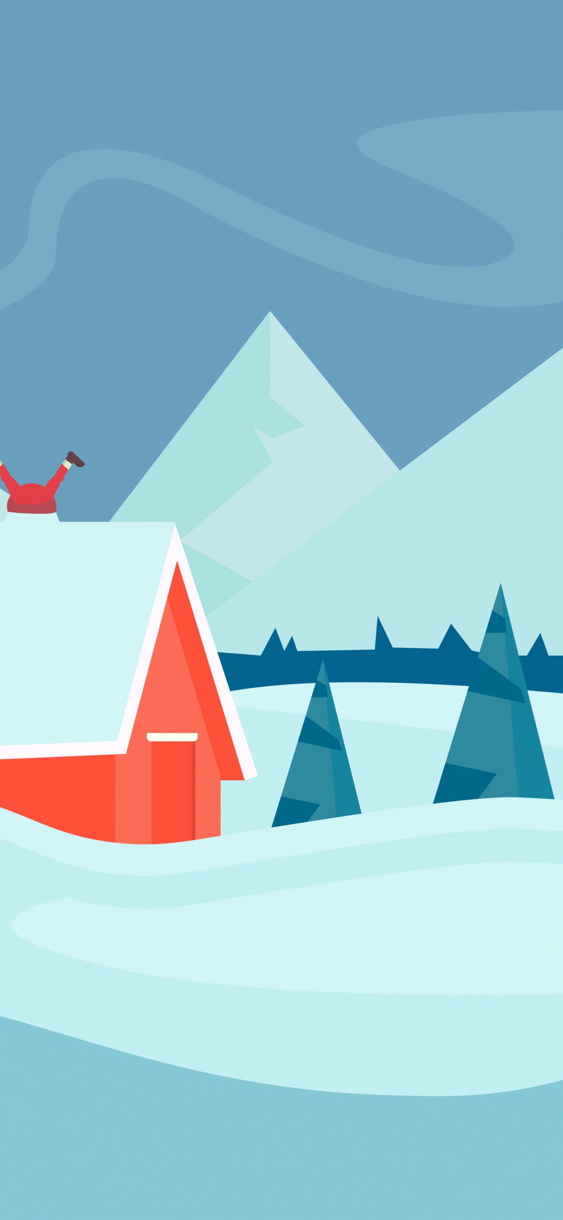 Обои вода, текст, иллюстрация, лазурный, треугольник в разрешении 1125x2436