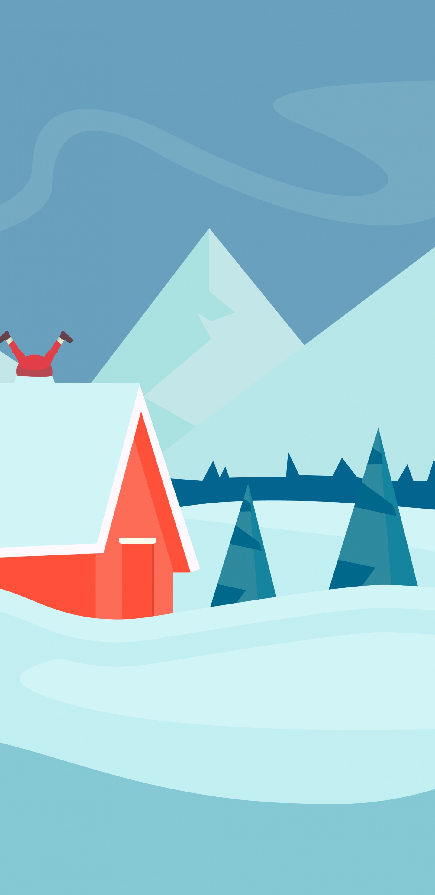 Обои вода, текст, иллюстрация, лазурный, треугольник в разрешении 1440x2960