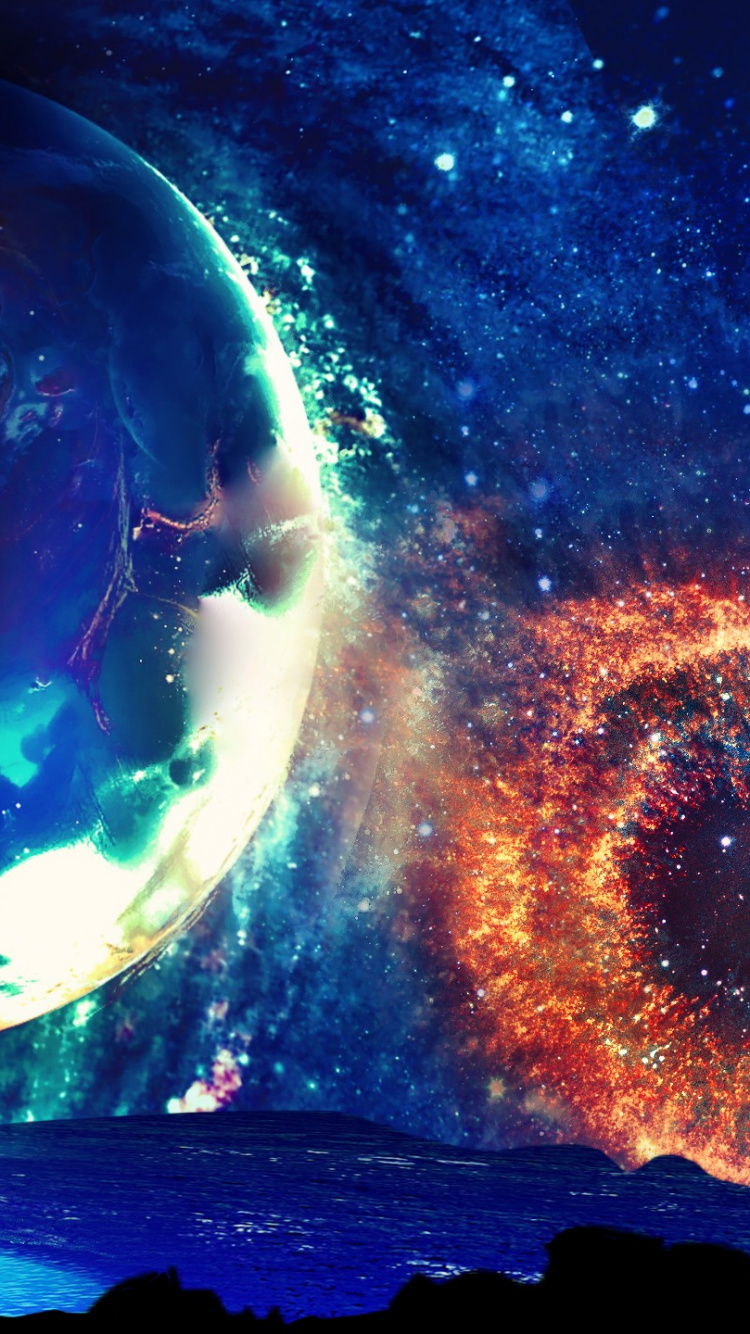 Обои космическое пространство, астрономический объект, космос, атмосфера, туманность в разрешении 750x1334