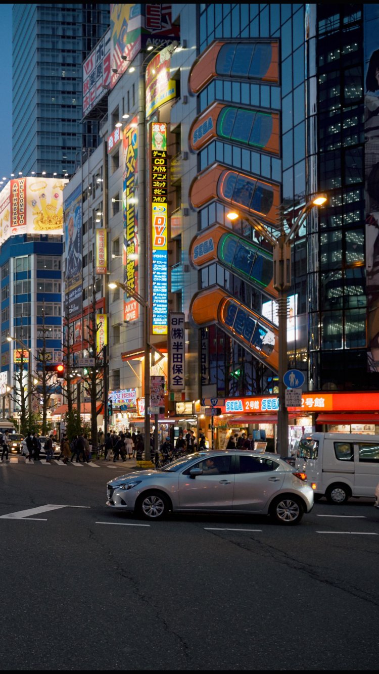 Обои городской район, город, метрополия, деловой район, улица в разрешении 750x1334