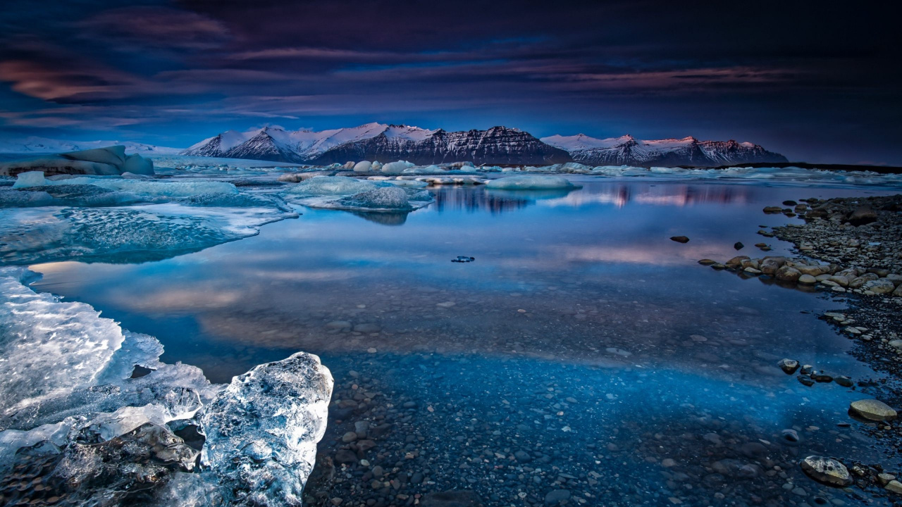 Обои лед, океан, море, морской лед, озеро в разрешении 1280x720