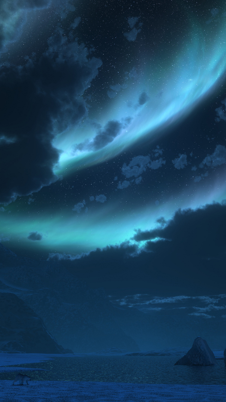 Обои атмосфера, облако, темнота, ночь, буря в разрешении 750x1334