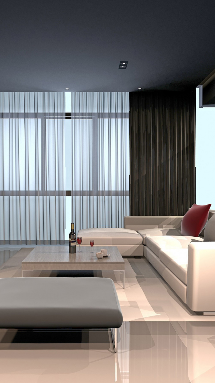 Обои гостиная комната, комната, дизайн, дизайн интерьера, этаж в разрешении 750x1334